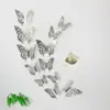 Pegatinas de pared autoadhesivas tridimensionales de mariposa hueca dorada colorida creativa 3D para pared de fondo decoración del hogar pegatinas LK08