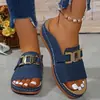 Chinelos Femininos 2026 Novo Modelo Transfronteiriço Tamanho Grande Casuais Moda Salto Plataforma Sola Grossa com Fivela e Design Aberto