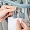 Percha plegable para colgar, 32 pinzas, multifuncional, resistente al viento, para calcetines, de plástico, para el hogar