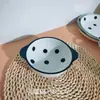 Louça de Mesa Cerâmica Doméstica Estilo Hepburn Tigela de Arroz Tigela Irregular para Salada Tigela para Macarrão Assadeira de Alto Valor com Duas Alças