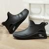 Botas de lluvia británicas para mujer, nuevas botas de lluvia de moda impermeables planas casuales antideslizantes para trabajo de cocina, lavado de coches, zapatos de goma para compras de comestibles