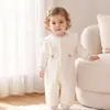 Mameluco para bebé para primavera, otoño e invierno, traje de gateo cálido de tres capas para recién nacidos, mameluco con acolchado y grosor extra para dormir