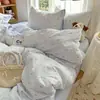 Juego de cuatro piezas de algodón kapok con hilo de doble capa, tacto nube, Clase A, sábana de algodón puro suave y amigable con la piel, funda de edredón, juego de tres piezas para cama de dormitorio~