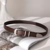Fábrica personalizada textura antiga prata agulha fivela simples casual cinto de couro feminino nicho design francês estilo cinto feminino