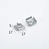 Partes de ensamblaje de estantería tubo cuadrado hierro tapón interior soldadura tuerca empotrada conector de muebles desmontable lámina metálica