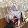 Bolso de Mano a Cuadros con Bordado de Manzana 2026 con Asa Acolchada, Bolso Cruzado Estilo Juvenil, Mini Bolso Lindo