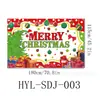 Tela de fondo navideño en stock, lista para enviar, con impresiones de alta definición de Papá Noel, muñecos de nieve y renos, perfecta para decoraciones navideñas
