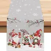 Amazon Cross-Border Novo Caminho de Mesa de Natal Venda Direta da Fábrica Estampa de Boneco de Neve e Papai Noel de Inverno Jogo Americano de Mesa
