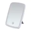 Espejo de Maquillaje Plegable Lámpara LED Espejo de Maquillaje Portátil de Doble Cara con Aumento Espejo con Luz Complementaria Recargable de Escritorio para el Hogar