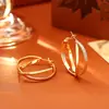 Pendientes de Aro Cruzados Estilo Europeo y Americano, Sencillos, Modernos, de Alta Gama, Pendientes Exagerados para Mujer, Joyería Estilo Ins Celebrity