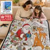 Manta de Grafite do Papai Noel Transfronteiriça Manta de Grafite DIY para Crianças Manta de Pintura Personalizada para Atividade Pais e Filhos Colorin