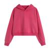 Sudadera con capucha corta casual nueva de otoño e invierno estilo europeo y americano para mujer, lavada, vieja, retro, sexy, top transfronterizo de 400g