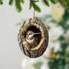 Decoraciones Navideñas de Mapache Castaño Transfronterizas Adornos para Árbol de Navidad Adornos Pequeños Acrílicos Impresos Planos 2D