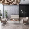 Conjunto de sofá e mesa de centro para escritório, luxo leve, simples, moderno, recepção de negócios, combinação de sofá de couro
