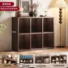 Estante de Livros Armário de Armazenamento Doméstico Armário de Armazenamento Simples Armário com Grade Integrada Armário Lateral de Piso Armário de Armazenamento de Parede Armário Baixo com Múltiplas Grades