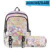 3D Nuevo Producto Impreso Periférico Sanrio Kuromi Kuromi Mochila Escolar Estuche de Lápices de Doble Capa Traje de Dos Piezas