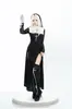 M-XL Fantasia de Halloween Baile de Máscaras Performance Roupa de Freira Cosplay Role Play Uniforme de Freira