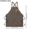 Delantal grueso nuevo modelo hecho a medida en stock para cocina casera, lona de 16 oz resistente a la suciedad con logotipo impreso, comercio exterior transfronterizo al por mayor