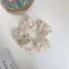 Anel de Cabelo Intestino Grosso Estilo Pura Luxúria Estilo Ins Anel de Pano Intestino Grosso Floral Laço de Cabelo Simples de Verão Rabo de Cavalo Alto Acessórios de Cabelo que Reduzem a Idade