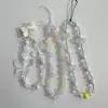 Pingente de Celular Lanyard de Coração Azul Feito à Mão com Contas Fresco e Simples Alça de Pulso Portátil Anti-Perda Estilo Girly de Segurar na Mão