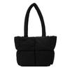 Bolsa tote feminina grande capacidade para estudantes, bolsa de ombro de classe, bolsa de tecido costurado, bolsa de cor sólida, bolsa macia e fofa