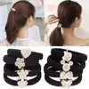 Diadema Banda de Goma Lazo para el Cabello de Mujer Estilo Coreano Alta Elasticidad y Duradero Estuche de Cuero Diadema Negra Simple Elegante Cola de Caballo Gruesa Popular