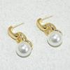 Aretes de perlas de moda personalizados, aretes de perlas largas con temperamento, aretes de cuentas de concha, redondos, luz fuerte, suministro en vivo