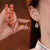 Pendientes de Calabaza Yue Erxin Plata S925 para Mujer Pendientes Dorados Método Antiguo Pendientes Artesanía de Esmalte Azul Quemado Pendientes