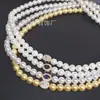 Collar de Perlas de Nácar de Cristal Azul Marino de Alta Gama, Cierre Magnético de Acero de Titanio de Moda de Lujo Ligero, Suministro en Vivo Simple Versátil