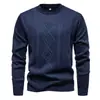 Suéter de Otoño e Invierno para Hombres Mayores, con Terciopelo Plus y Engrosado, Cuello Redondo Casual, Tejido Cálido, Suéter de Uso para Padres de Mediana Edad