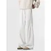2026 Otoño Calle Retro Color Sólido Caída Corte Curvo Hombres Moderno Holgado Gris Versátil Casual Pantalones Deportivos