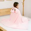 Manta de felpa con capucha para mujer, tipo chal, ideal para el aire acondicionado, ideal para el almuerzo o la siesta en la oficina.