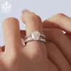 Anel Aberto Empilhável Luxuoso Aifula S925 Prata Esterlina com Moissanita de 3 Quilates Anel Pedra Principal para Proposta para Mulheres