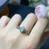Anillo de ópalo natural con incrustaciones de cobre, piedra principal de 4*6 mm, artículo especial no admite devolución