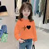 Camiseta Casual de Algodón con Dibujos Animados para Niños, Nuevo Estilo Primavera y Otoño, Versátil Holgada de Manga Larga Versión Coreana para Niñas, Camiseta Básica de Moda