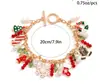 Set Caliente de 6 Piezas de Pulseras de Arcilla Suave Navideñas con Esquema de Colores Rojo y Verde y Colgantes de Árbol de Navidad para Mujer, Pulseras para Fiesta al por Mayor