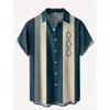 2026 Nueva Camisa Casual de Moda para Hombre de Comercio Exterior con Estampado Digital de Manga Corta
