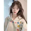 Sudadera con capucha estampada creativa de estilo callejero europeo y americano para mujer en otoño e invierno, holgada y moderna, popular, de terciopelo, engrosada, Top Ins
