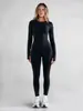 Nuevo Set de Yoga Cepillado para Mujer Otoño/Invierno 2026 Alta Elasticidad Manga Larga Ropa Deportiva Transpirable para Exteriores Set de Fitness