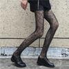 Medias de red con letras, medias blancas con flores, medias finas de encaje para mujer, medias negras de red de talla grande, calcetines