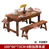 Mesas de Madera Maciza, Mesas y Sillas de Comedor de Madera Carbonizada, Mesas y Sillas para Restaurantes de Comida Rápida, Mesas y Sillas de Comedor para Negocios de Fideos para Barbacoa
