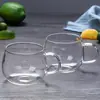 Taza de Leche de Vidrio de Borosilicato Hecha a Medida por el Fabricante para la Sala de Estar, Taza de Té Transparente de Vidrio de Una Sola Capa para Uso Doméstico, Taza Redonda para Té de Flores