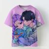 Patrón de Grupo de Chicas Cazadoras de Brujas K-Pop Patrón 3 Impresión 3D Transfronterizo Chicas Casual Cuello Redondo Manga Corta Camiseta Venta Directa de Fábrica Suministro