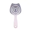 Peine de Peluquería Nuevo Transfronterizo Color Gelatina Macarrón Gatito Redondo Hueco Peine de Estilismo Peine Húmedo y Seco
