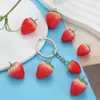 Resina simulación fruta fresa accesorios de joyería tridimensionales hechos a mano DIY aretes collar colgante llavero colgante W339