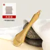 Raspador e Massageador em Formato de Meia-Lua de Chifre de Sândalo Verde para Rosto, Olhos e Corpo, Raspador de Chifre para Pente de Massagem da Cabeça