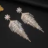 Nuevos Pendientes de Copo de Nieve con Circonita y Pedrería de Moda de Amazon Estilo Callejero Elegantes Pendientes Completamente Diamantados Pendientes para Mujer E812