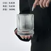 Copo de Vidro Simples Listrado Doméstico para Gelo Café Latte Americano Copo de Suco Copo de Bebida Copo de Leite Copo de Água