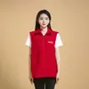 Coletes de fleece personalizáveis com logo, adequados para uso no outono e inverno, espessados para aquecimento, unissex, ideais para uniformes de trabalho de supermercado, coletes de voluntário