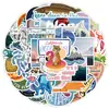 50 adesivos fofos de animais marinhos com grafite de vento adesivos criativos de animais adesivos decorativos à prova d'água para copo d'água computador